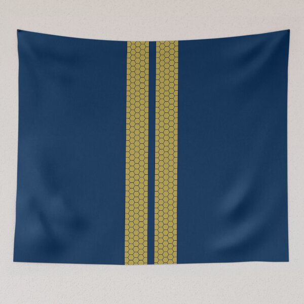 Item preview, Dual Racing Stripes, Honeycomb Pattern ("Gold" non-metallic On Coker Blue) designed and sold by Racing Stripes Only.