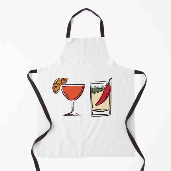 Item preview, Cocktail Duo – Orange and Spicy Chili Drink Illustration designed and sold by CleanLineStudio.