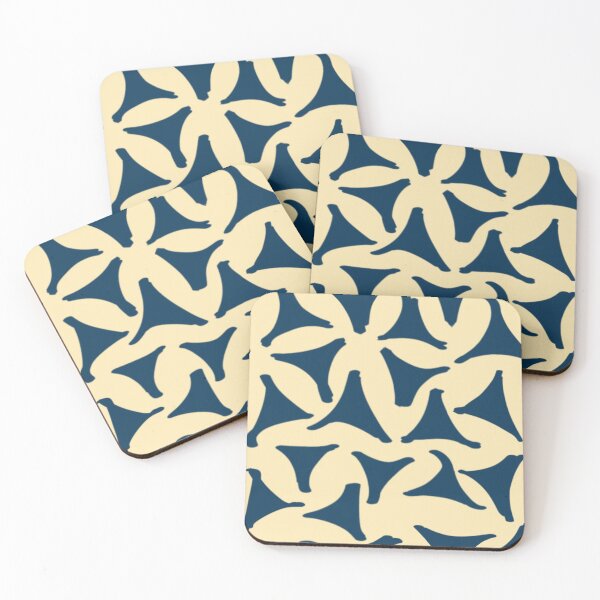 Item preview, Blue doodles triangle in soft yellow background  designed and sold by Fadalazznaz.