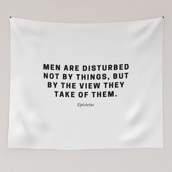 Item preview, Not by things, but by our view — Minimalist Epictetus Stoic Quote for Resilience designed and sold by Out of Orbit.