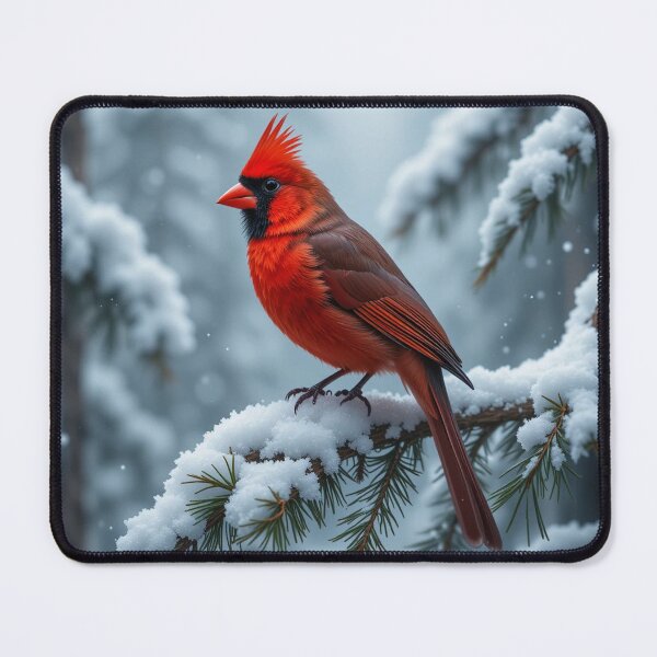 Item preview, Cardinal Perched on Snowy Branch designed and sold by InezPhotography.
