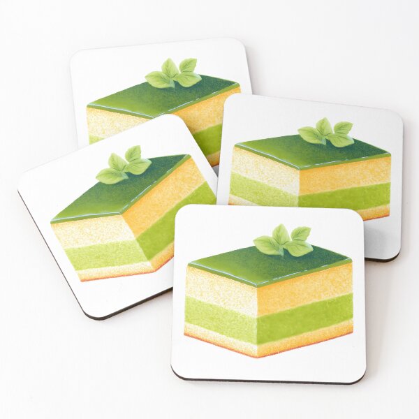 Item preview, Matcha Castella – Japanese Green Tea Sponge Cake Illustration designed and sold by BobaBunny76.