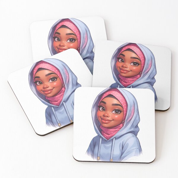 Item preview, Cute Hijabi Girl Sticker | Muslim Woman in Hoodie with Pink Scarf designed and sold by Lulunza.