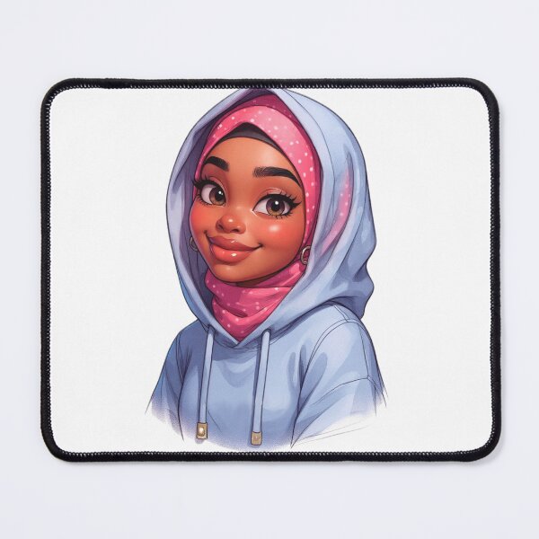 Item preview, Cute Hijabi Girl Sticker | Muslim Woman in Hoodie with Pink Scarf designed and sold by Lulunza.
