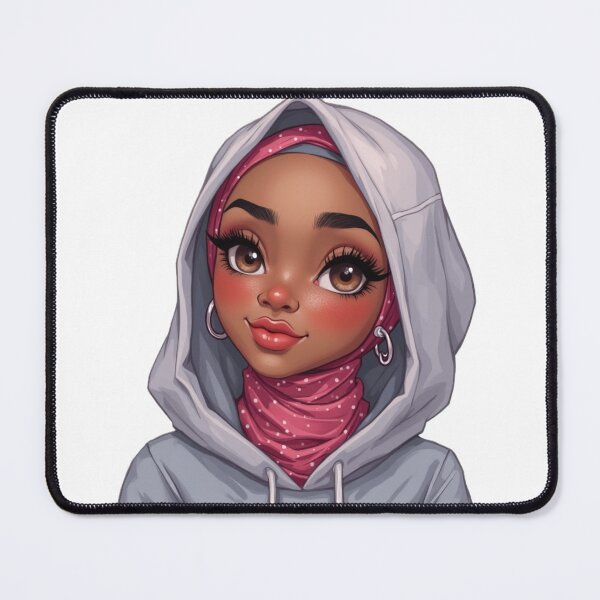 Item preview, Adorable Hijabi Girl Sticker | Dark Skin Muslimah Wearing Hoodie designed and sold by Lulunza.