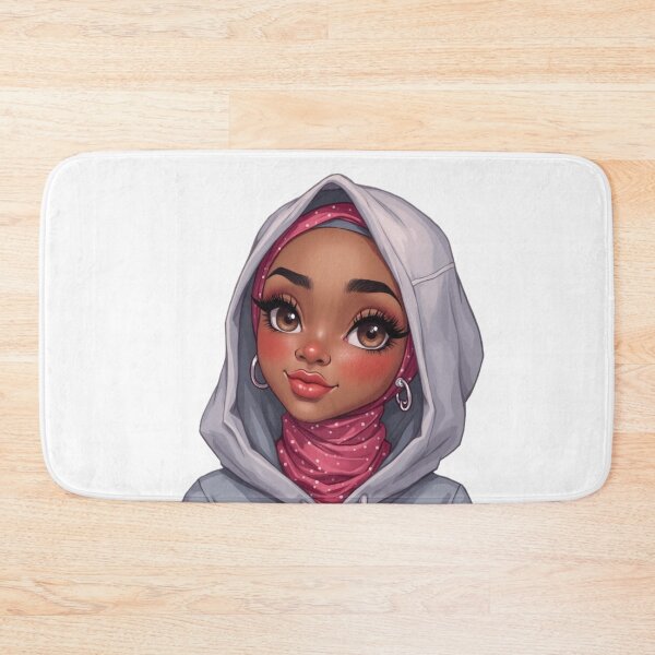 Item preview, Adorable Hijabi Girl Sticker | Dark Skin Muslimah Wearing Hoodie designed and sold by Lulunza.