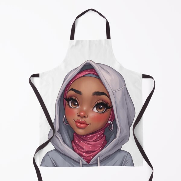 Item preview, Adorable Hijabi Girl Sticker | Dark Skin Muslimah Wearing Hoodie designed and sold by Lulunza.