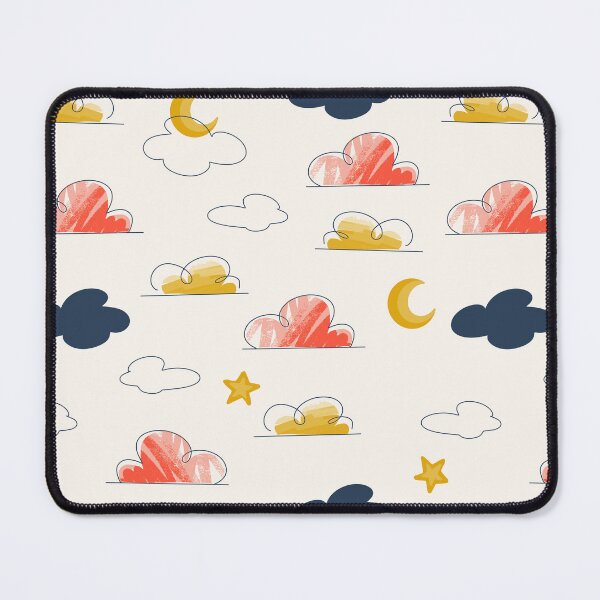 Item preview, Textured Doodle Clouds and Stars Pattern designed and sold by Farissa Designs.