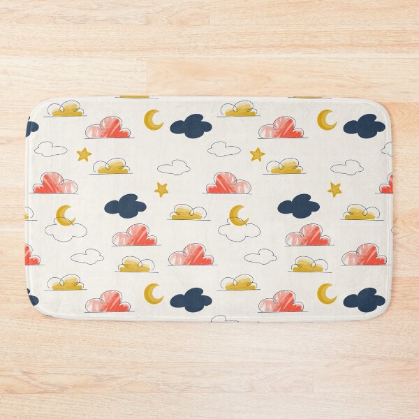 Item preview, Textured Doodle Clouds and Stars Pattern designed and sold by Farissa Designs.