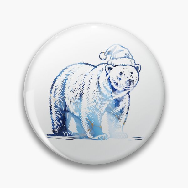 Item preview, Christmas Polar Bear in Ice Blue Marble Texture | Festive Gift Design designed and sold by JollyCritters.
