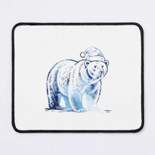 Item preview, Christmas Polar Bear in Ice Blue Marble Texture | Festive Gift Design designed and sold by JollyCritters.