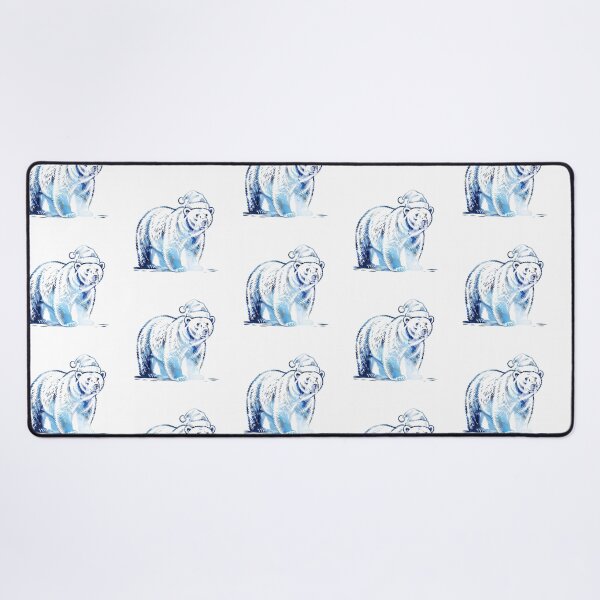 Item preview, Christmas Polar Bear in Ice Blue Marble Texture | Festive Gift Design designed and sold by JollyCritters.