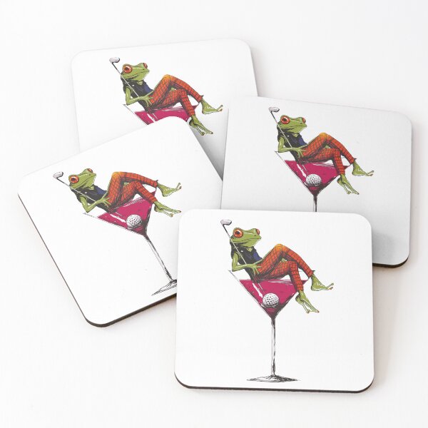 Item preview, Frog in a Martini – Golf Cocktail Illustration designed and sold by CleanLineStudio.