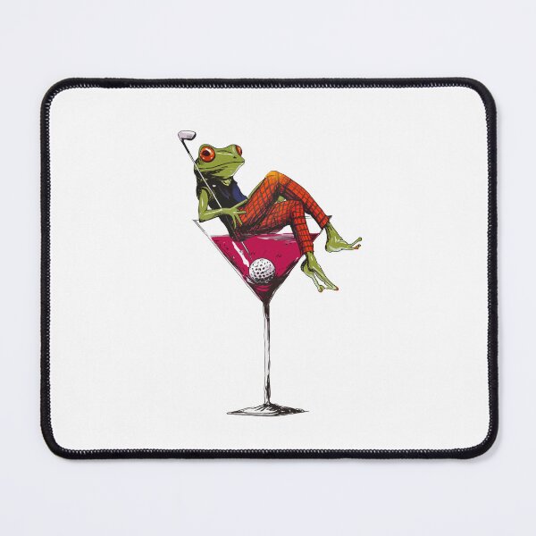 Item preview, Frog in a Martini – Golf Cocktail Illustration designed and sold by CleanLineStudio.