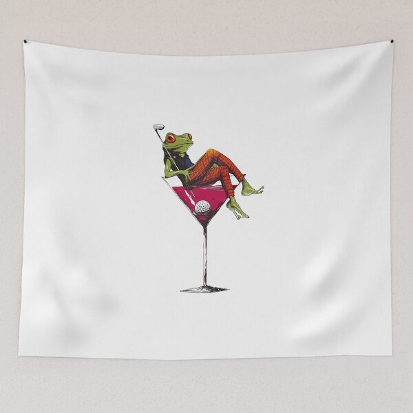 Item preview, Frog in a Martini – Golf Cocktail Illustration designed and sold by CleanLineStudio.