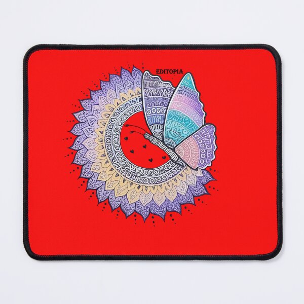 Item preview, Colorful Butterfly Mandala – Boho Spiritual Zentangle Art designed and sold by EditopiaArt.