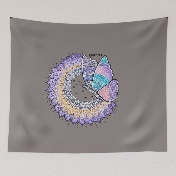 Item preview, Colorful Butterfly Mandala – Boho Spiritual Zentangle Art designed and sold by EditopiaArt.
