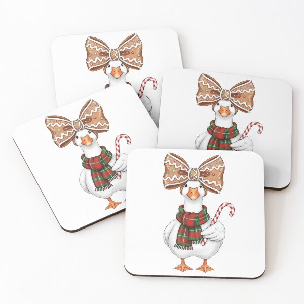 Item preview, cute christmas goose with candy cane and gingerbread bow designed and sold by moonmuffin7.