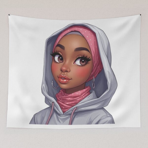 Item preview, Stylish Hijabi Girl Sticker | Cute Muslim Woman in Sporty Hoodie designed and sold by Lulunza.
