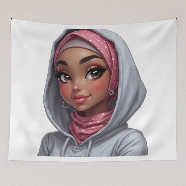 Item preview, Beautiful Hijabi Girl Sticker | Muslimah in Hoodie with Sparkles designed and sold by Lulunza.