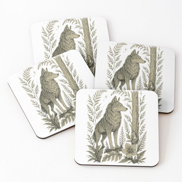 Item preview, Lone Wolf Design Vintage Woodland Wildlife Scene Retro Nature Art Print designed and sold by LOWKEY LEGENDARY APPAREL™.