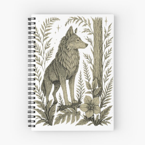 Item preview, Lone Wolf Design Vintage Woodland Wildlife Scene Retro Nature Art Print designed and sold by LOWKEY LEGENDARY APPAREL™.