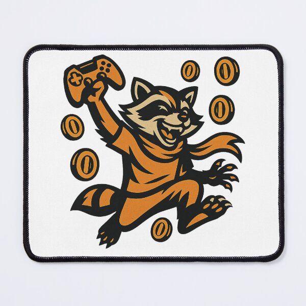 Item preview, Raccoon Gamer Victory – Arcade Pixel Style designed and sold by CaliLuminos.