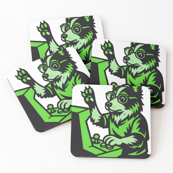 Item preview, Neon Gamer Wolf at Arcade – Retro Furry Style designed and sold by CaliLuminos.