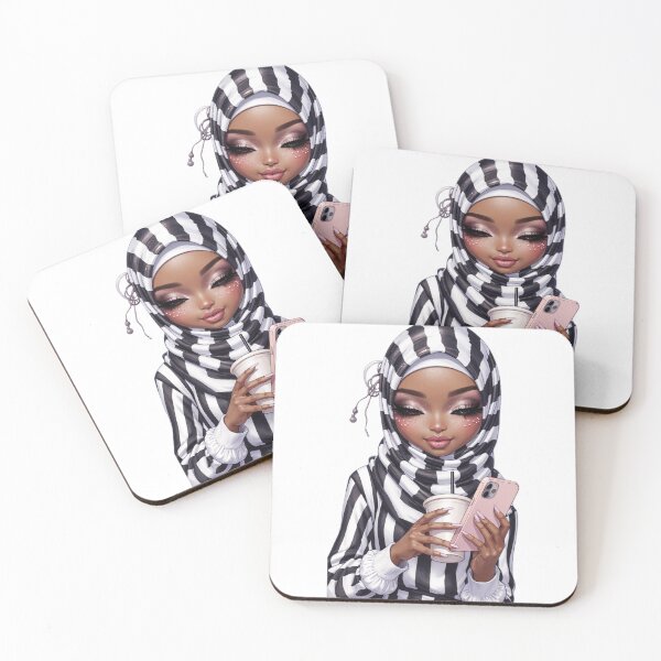 Item preview, Hijabi Girl with Coffee Sticker | Cute Muslimah Holding Cup designed and sold by Lulunza.