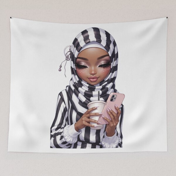 Item preview, Hijabi Girl with Coffee Sticker | Cute Muslimah Holding Cup designed and sold by Lulunza.