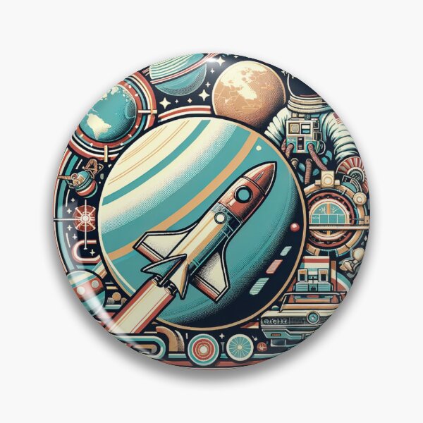 Item preview, Vintage Space Exploration Illustration – Retro Astronaut & Rocket Art designed and sold by SholoStudio.