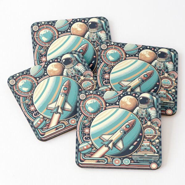 Item preview, Vintage Space Exploration Illustration – Retro Astronaut & Rocket Art designed and sold by SholoStudio.