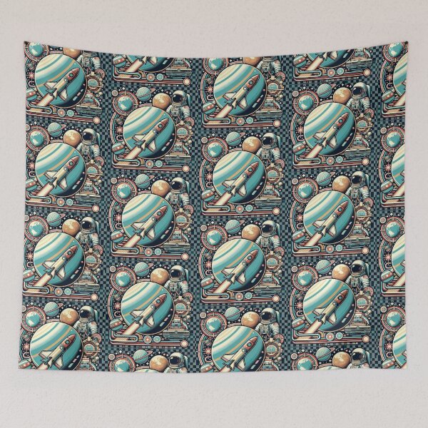 Item preview, Vintage Space Exploration Illustration – Retro Astronaut & Rocket Art designed and sold by SholoStudio.