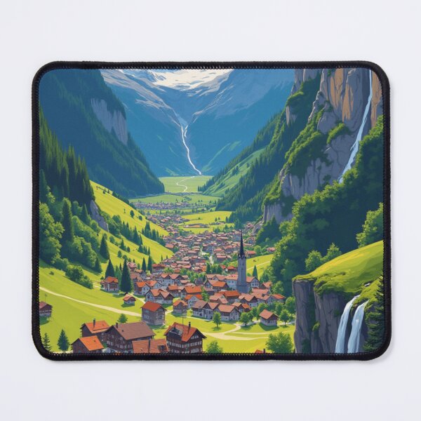 Item preview, Lauterbrunnen Travel Poster, Perfect Gift for Travel Enthusiasts, Vintage Style Wall Art, Switzerland art for home decor, Lauterbrunnen print. Sticker designed and sold by Thegalleryshop1.