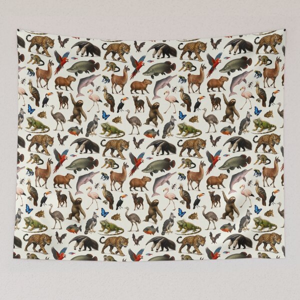 Item preview, Animals of South America Retro Illustration Chart designed and sold by kakarikihill.