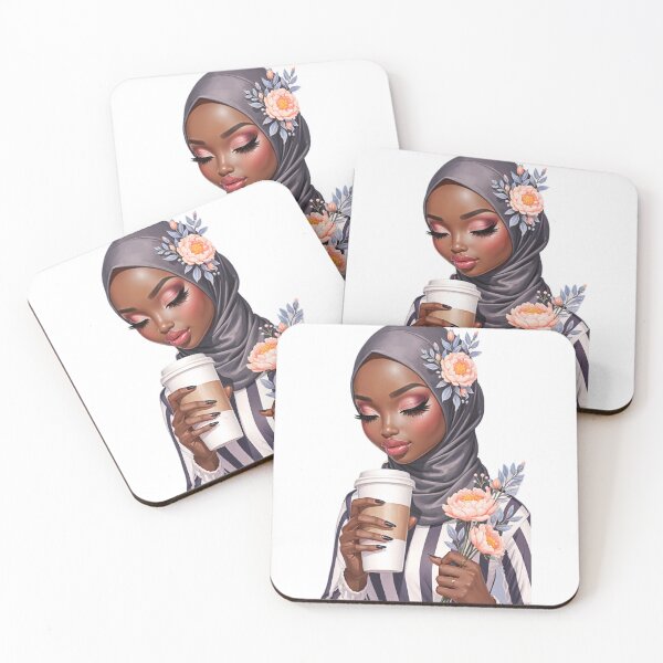 Item preview, Hijabi Girl with Coffee Sticker | Cute Muslimah Holding Cup designed and sold by Lulunza.