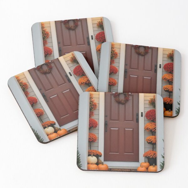 Item preview, Autumn Welcome | Festive Front Porch with Pumpkins and Fall Wreath designed and sold by Jade Ado.