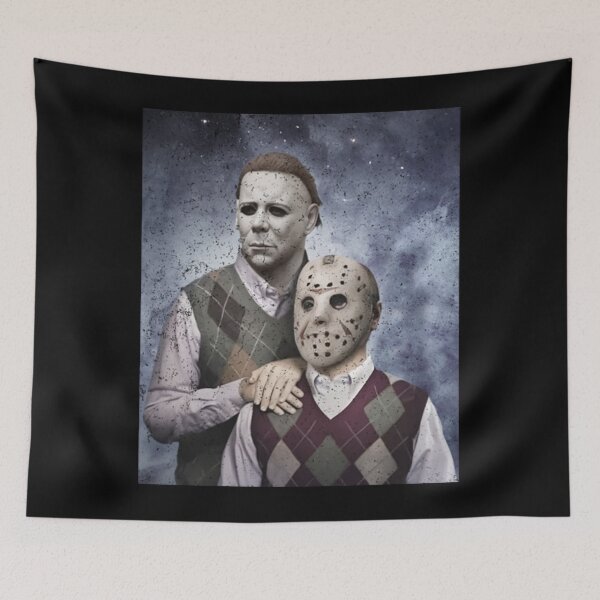 Item preview, Michael Myers and Jason Voorhees Step Brothers Funny Horror Movie Characters, Halloween designed and sold by choilacaf.