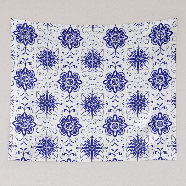 Item preview, Intricate Navy Floral Pattern Graphic T-shirt - Elegant Seamless Flower Design designed and sold by FestivityFinds.