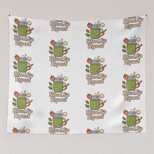 Item preview, Blend, Sip, Repeat – Smoothie Lover Design designed and sold by LilMessyKitchen.