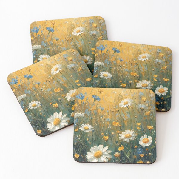 Item preview, Golden Meadow – Cottagecore Oil-Painted Wildflowers designed and sold by Deezyned.