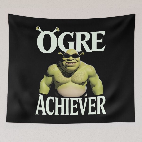 Aperçu de l'œuvre Shrek - Ogre Achiever Drôle de jeu de mots sur l'ogre Shrek créée et vendue par IkeTurnerIke.