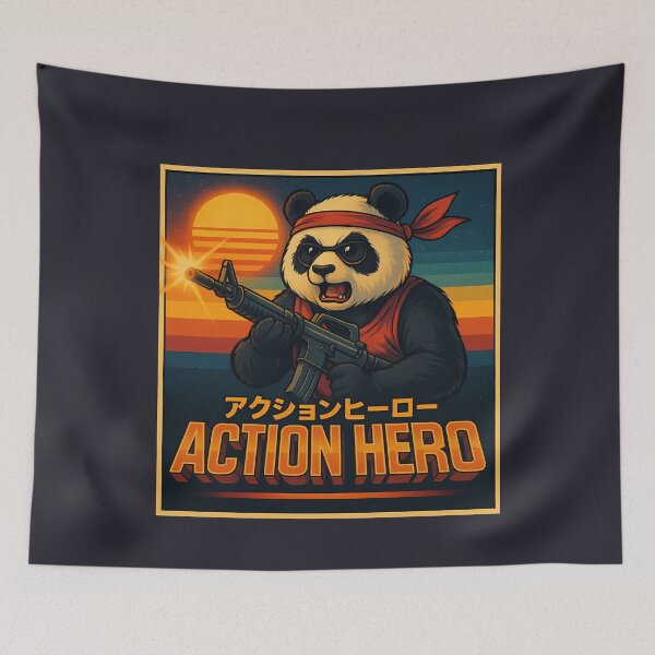 Item preview, Retro Action Hero Panda designed and sold by k3rstman1.