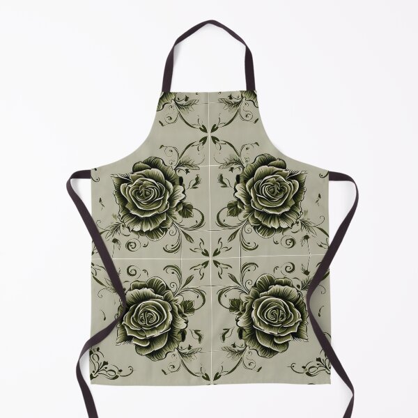 Item preview, Vintage Green Roses Floral Pattern A-Line Dress - Elegant Sage Beige Rose Design designed and sold by FestivityFinds.