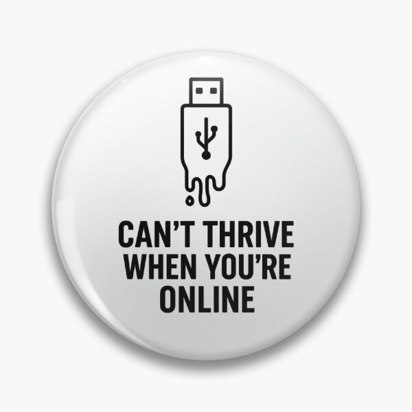 Item preview, Can't Thrive Online – Funny Tech Burnout Sticker / Mug Design designed and sold by CrossCurrent Designs.