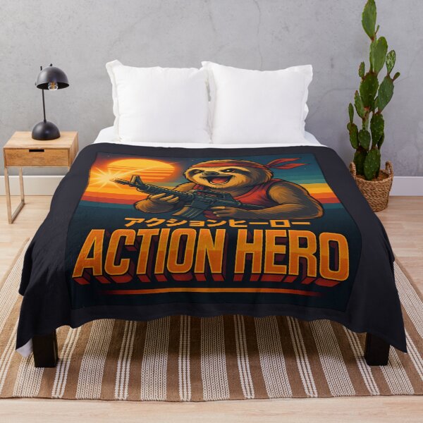 Item preview, Action Hero Sloth: Retro 80s Synthwave designed and sold by k3rstman1.