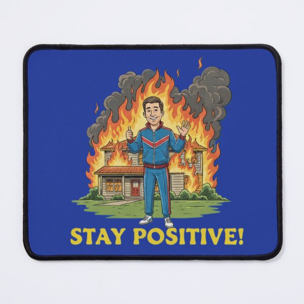 Item preview, Stay Positive House on Fire – Dark Humor Ironic Meme Design designed and sold by InkwildStudio.