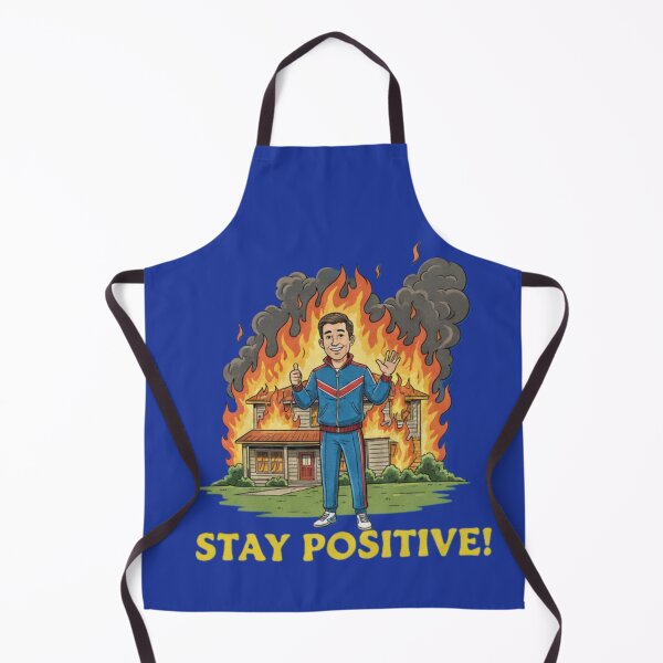 Item preview, Stay Positive House on Fire – Dark Humor Ironic Meme Design designed and sold by InkwildStudio.
