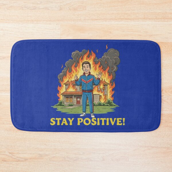 Item preview, Stay Positive House on Fire – Dark Humor Ironic Meme Design designed and sold by InkwildStudio.