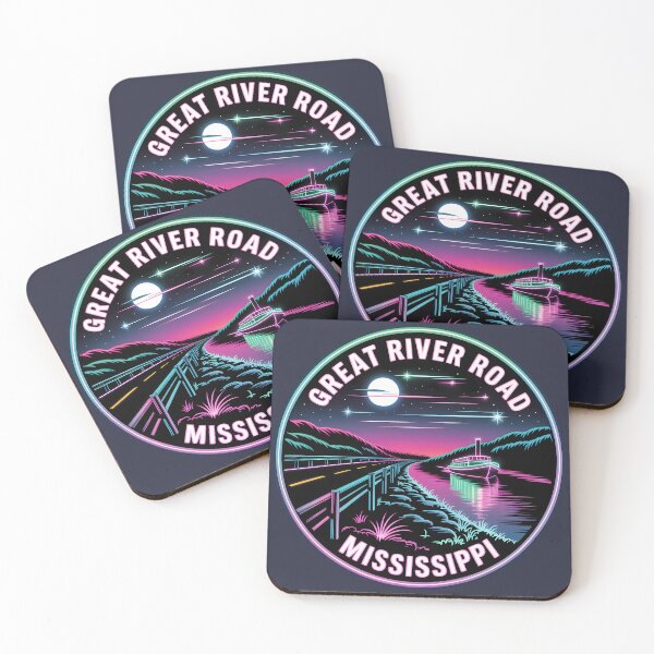 Item preview, Neon Night Great River Road Mississippi Sticker designed and sold by Horizon Tales.